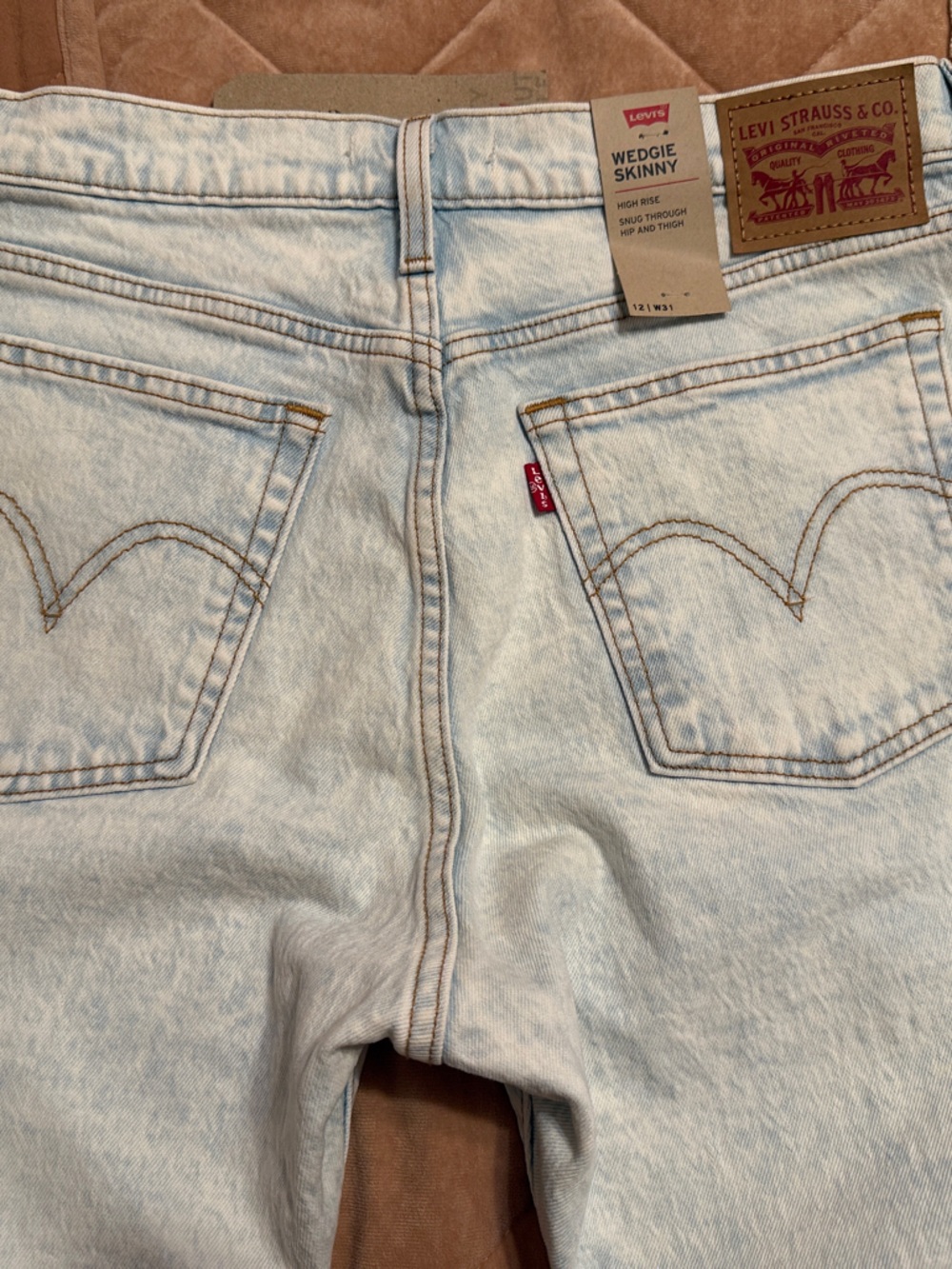 Levi's Light Blue High-Rise Wedgie Skinny Jeans with Button Fly